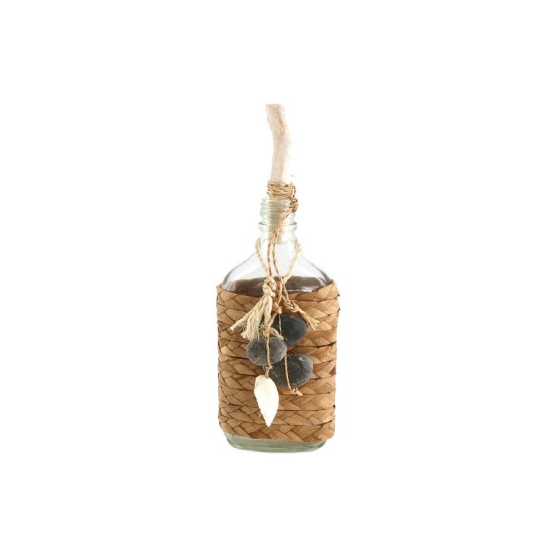 Dijk Natural Collections Fles met touw en schelp decoratie 10x5x27cm