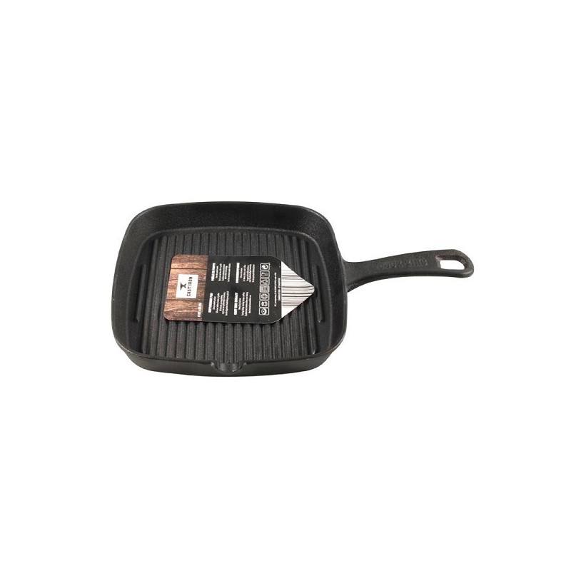 Poêle à griller carrée 23cm en fonte