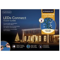 Lumineo LED's connect koppelverlichting cluster twinkle verlengset warm wit 500cm-500L