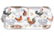 Ambiente Dienblad Melamine Chicken Farm 13x21cm