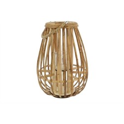 Lanterne Bingfa Bambou/verre Ø25xh29,5cm