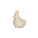 Déco poulet Barba 9x6,5xh11,5cm céramique noir/blanc