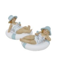 Boltze Home Figurine de natation Moin résine synthétique 11xh7cm