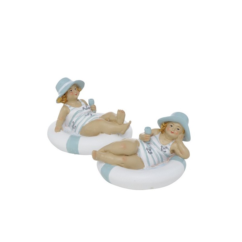 Boltze Home Figurine de natation Moin résine synthétique 11xh7cm