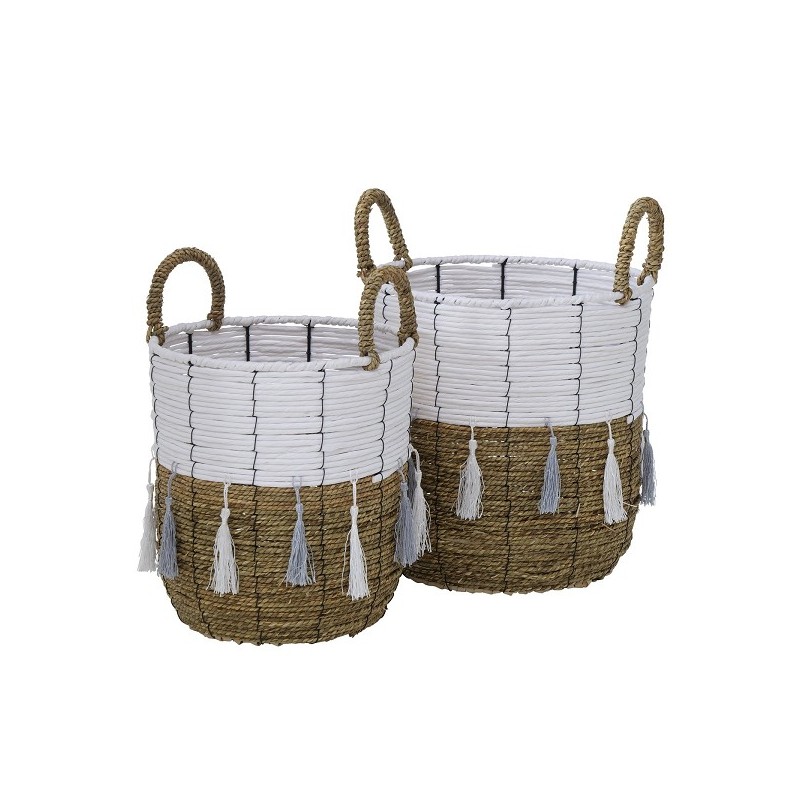 Boltze Home panier Raola ensemble 2 pièces Ø26xh28/Ø30xh31cm