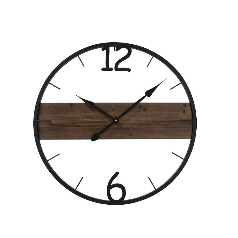 Boltze Home Horloge murale Fermo métal/bois Ø70cm