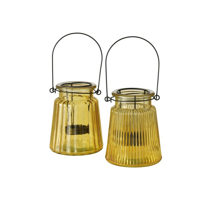 Boltze Home Theelichthouder Laurenia Ø10xh13cm geel
