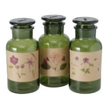 Boltze Home Apothekersfles glas Drya Ø8xh18cm groen