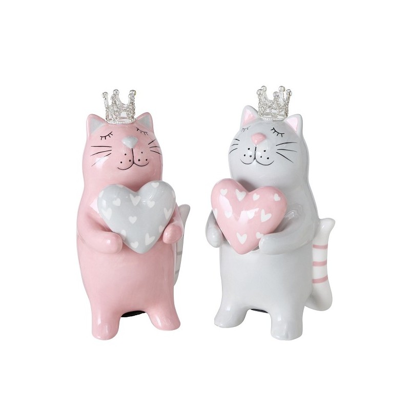 Boltze Home Spaarpot kat Betsy dolomiet 8x8xh15cm