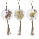 Suspension Boltze Home Deco Larita en verre avec fleurs séchées Ø9xh33cm