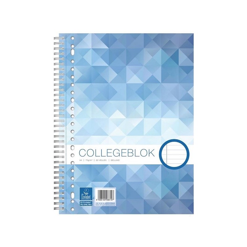 Collegeblok 23r A4 gelijnd 22x29,5cm pak a 5 stuks