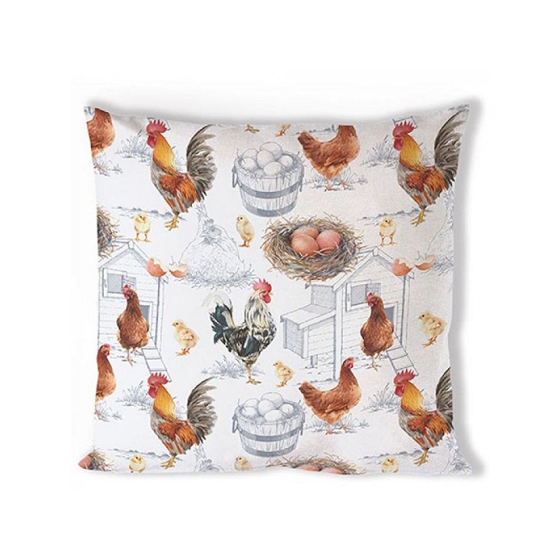 Ambiente Housse de coussin Ferme de poulets 40x40cm