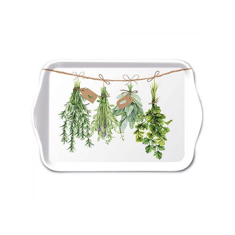 Plateau Ambiente Mélamine Herbes Fraîches 13x21cm