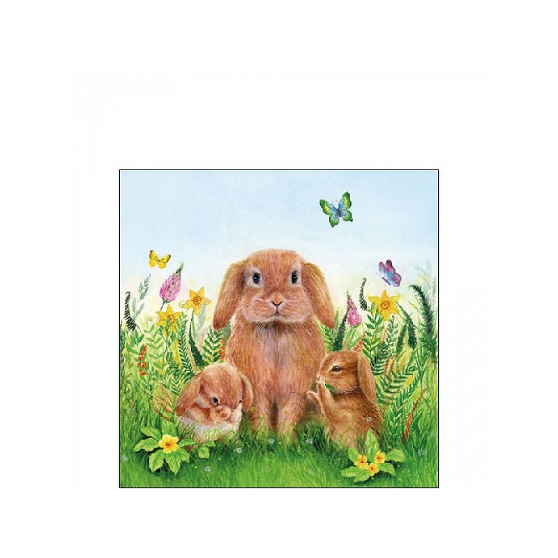 Ambiente Servetten Rabbit Family 25cm 20 stuks