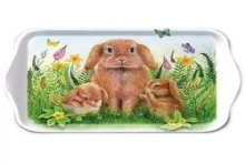 Ambiente Dienblad Melamine Rabbit Family 13x21cm