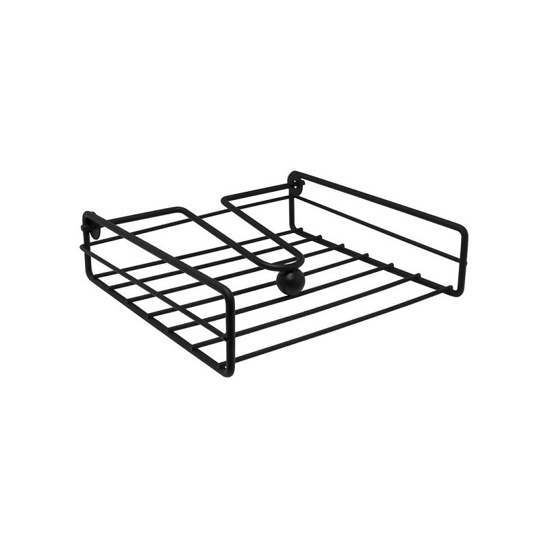 Servethouder metaal 19,5x19,5x5,5cm mat zwart