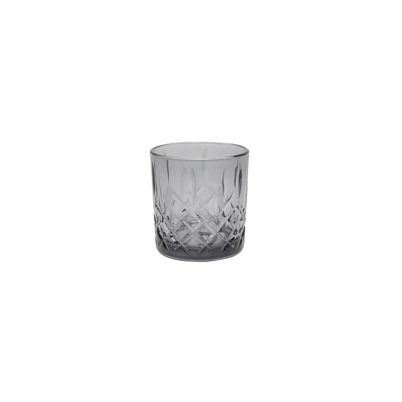 Whiskeyglas/drinkglas 345ml antraciet Ø8,1xh8,3cm doos a 6 stuks ( ook als theelichthouder te gebruiken )