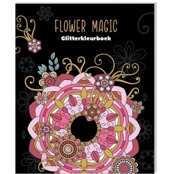 Livre de coloriage à paillettes - Ultimate Black Edition - Flower Magic
