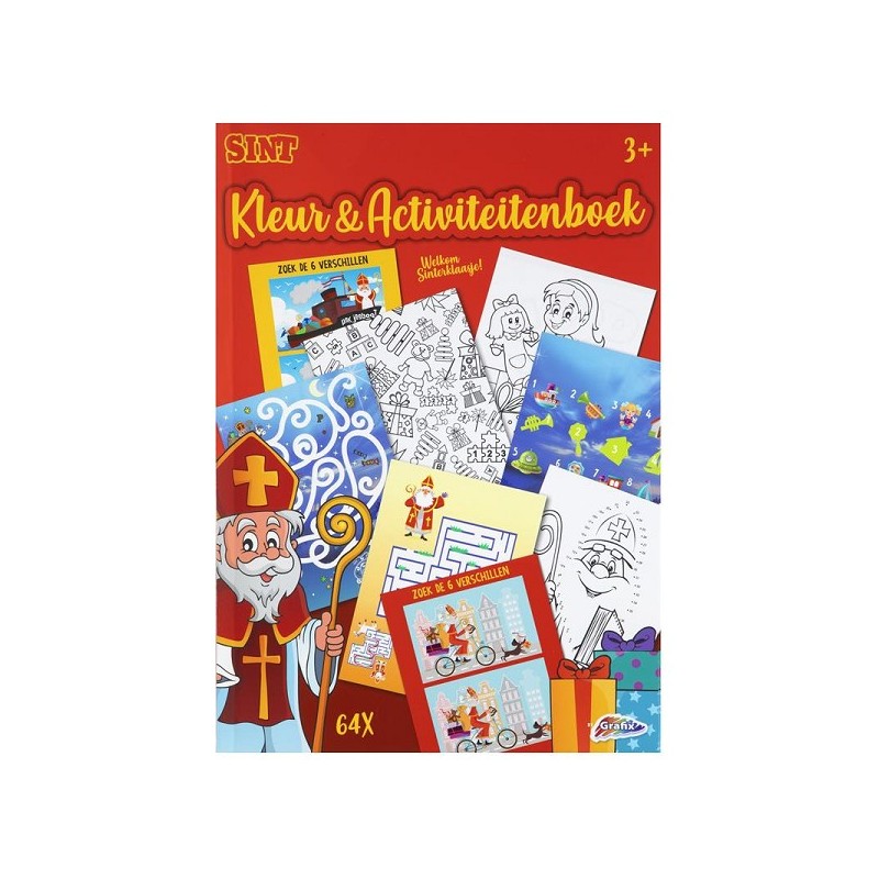 Sinterklaas Kleur & Activiteiten boek A4, 64 pagina's