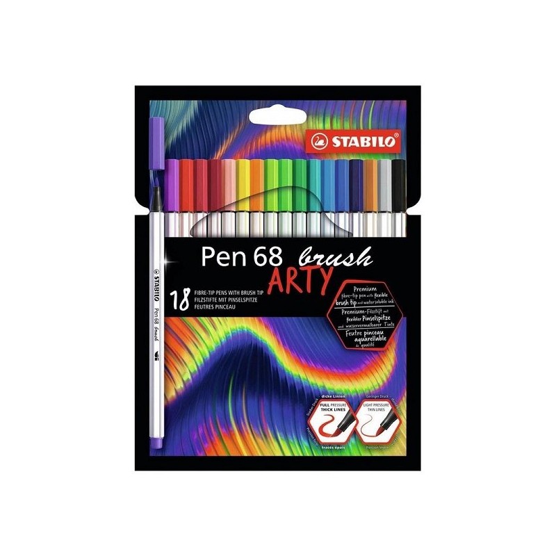 Stabilo Pen 68 brush Arty etui a 18 stuks
