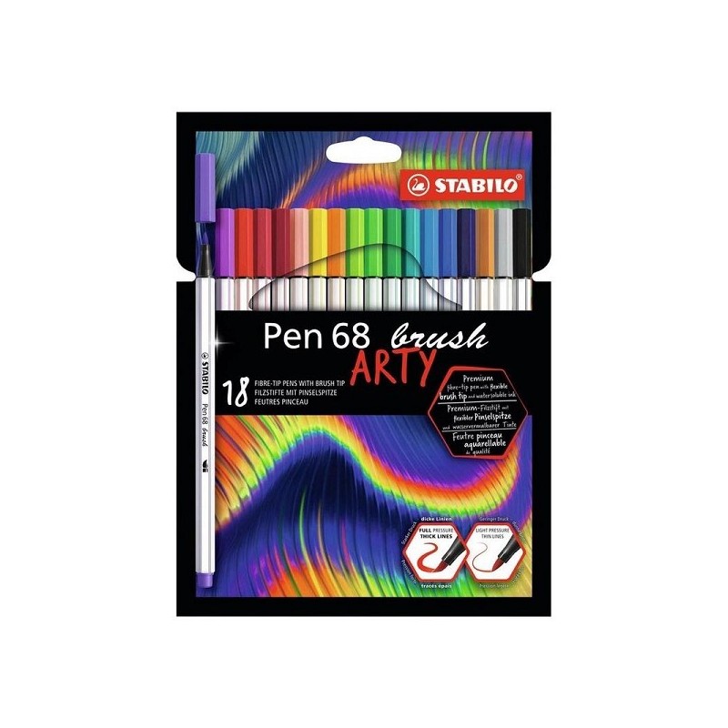 Stabilo Pen 68 pinceau Arty étui de 18 pièces