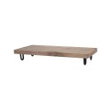 Plateau de service ou étagère déco bois de manguier sur pieds métal 39x19x6cm