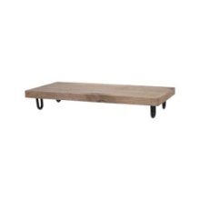 Plateau de service ou étagère déco bois de manguier sur pieds métal 39x19x6cm