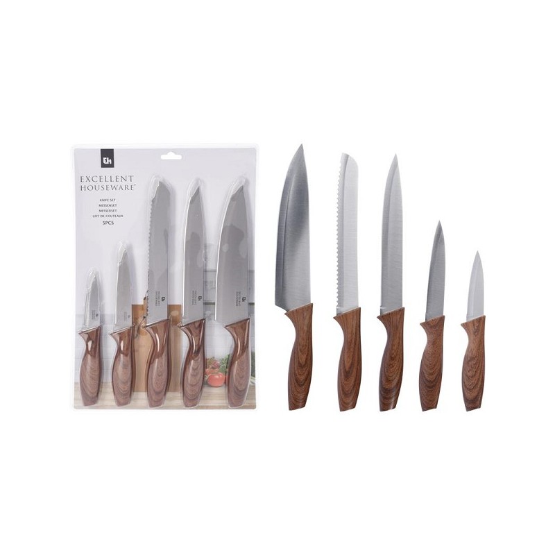 Set de couteaux 5 pièces design bois