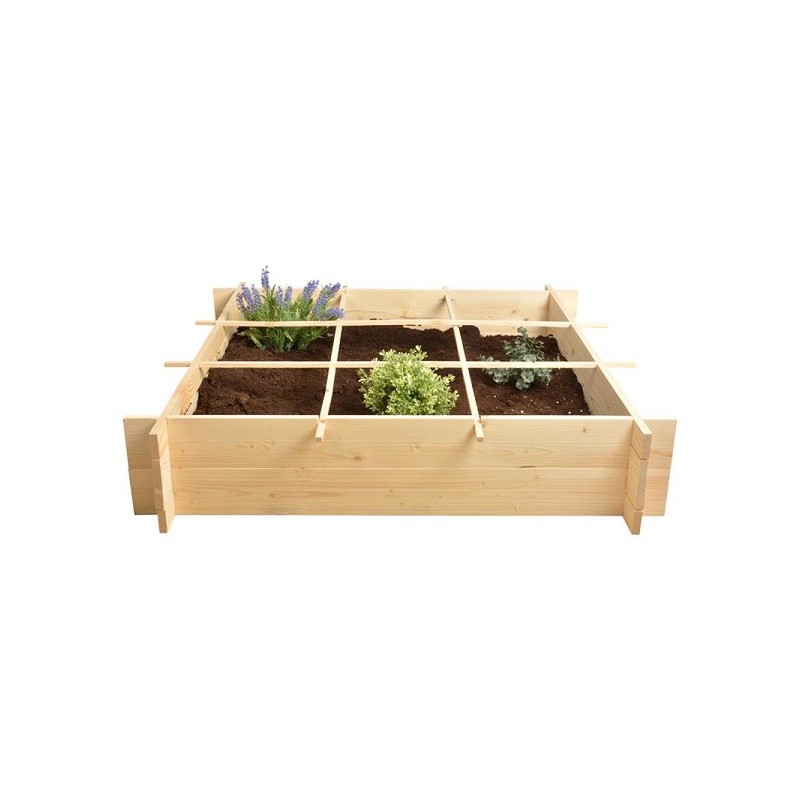 Esschert Design Houten vierkante meter tuin kweekbak (100x10x13,7cm)