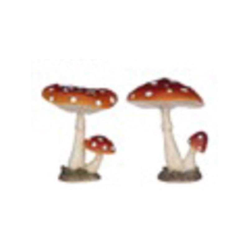 Beeld  2 Paddenstoelen in 1 ( klein en groot ) - h10cm