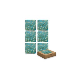 Sous-verres en liège Van Gogh Fleur d'Amandier boîte de 6 pièces