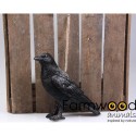 Statue de jardin oiseau corbeau 24x10x20cm