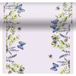 Chemin de table en rouleau Duni 3-en-1 Dunicell Cerise Papillons 40x480cm