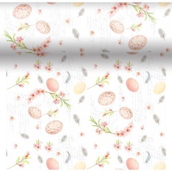 Chemin de table en rouleau Duni 3-en-1 Dunicell Eggs & Feathers 40x480cm