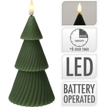 LED kaars kerstboom 11cm groen