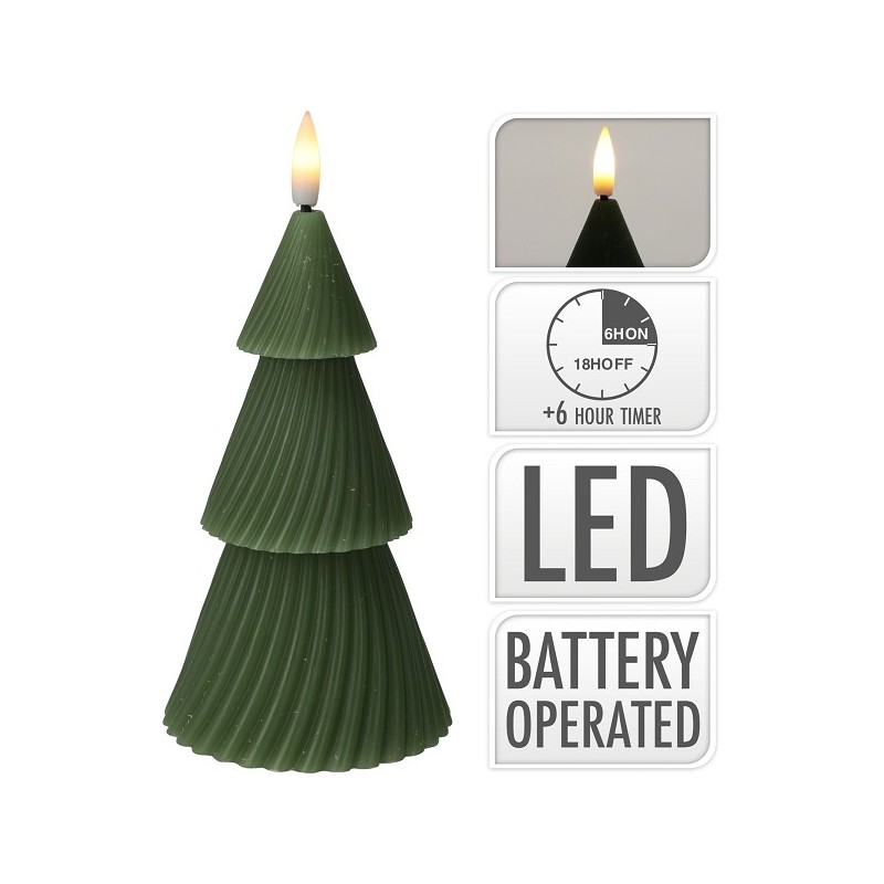 LED kaars kerstboom 11cm groen