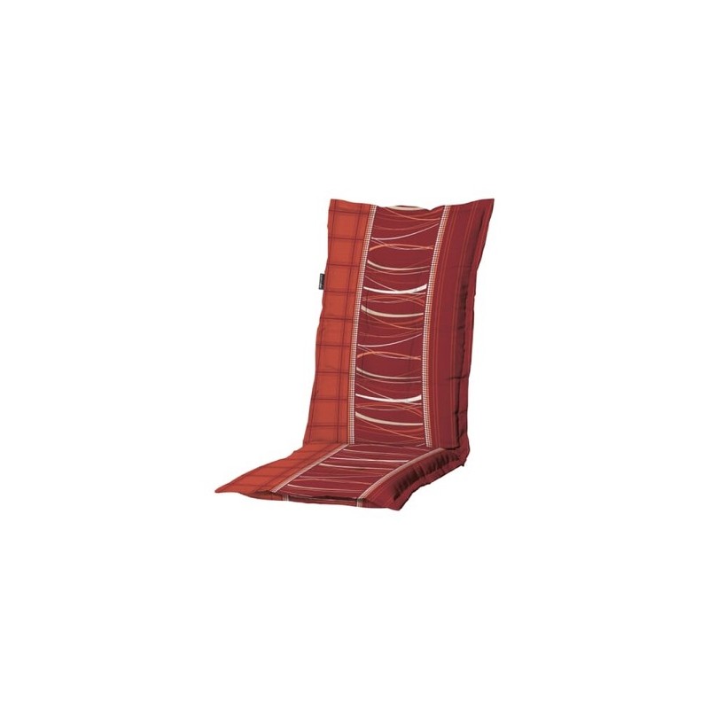 Madison Coussin de terrasse haut 50x123 coton/poly Lignes rouge brique