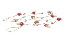 HBX natural living Guirlande paddenstoel rood-wit met metalen belletjes Pixie 120cm