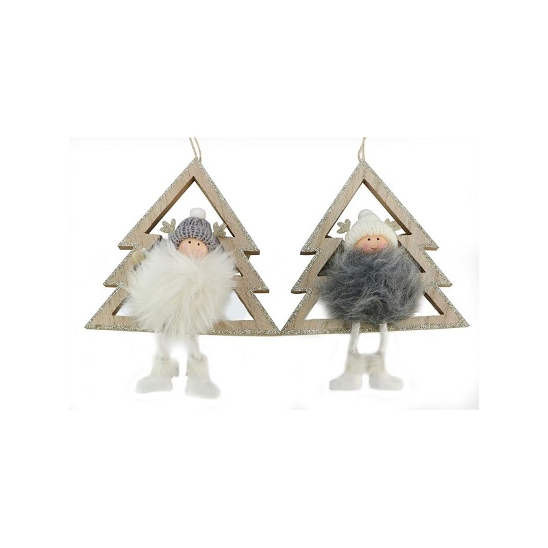 HBX natural living Hanger kerstboom met engeltje 14,5x5xh30cm