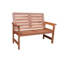 Banc de jardin Vera 2 places bois dur 120x62xh89cm