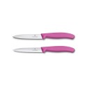 Victorinox Couteau à légumes lisse + dentelé rose 2 pièces sur carte