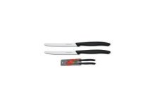 Victorinox Couteau de table/tomate dentelé noir 2 pièces sur carte