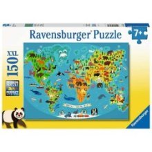 Ravensburger Dieren-wereldkaart puzzel 150 stukjes