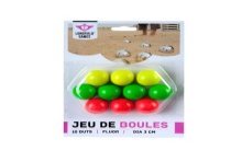 10 Jeu de Boules buts hout fluor op kaart Ø30mm