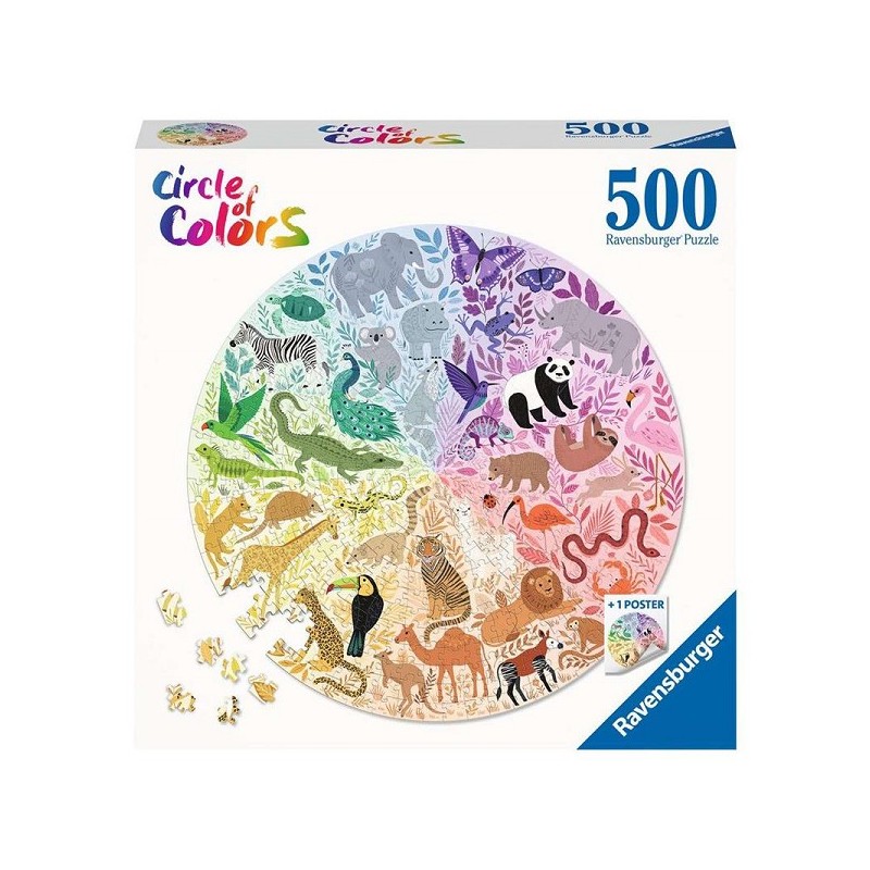 Ravensburger Circle of colors puzzel - Animals 500 stukjes