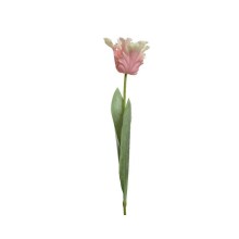 Decoris Tulp op steel polyester 13x10x68cm zacht roze