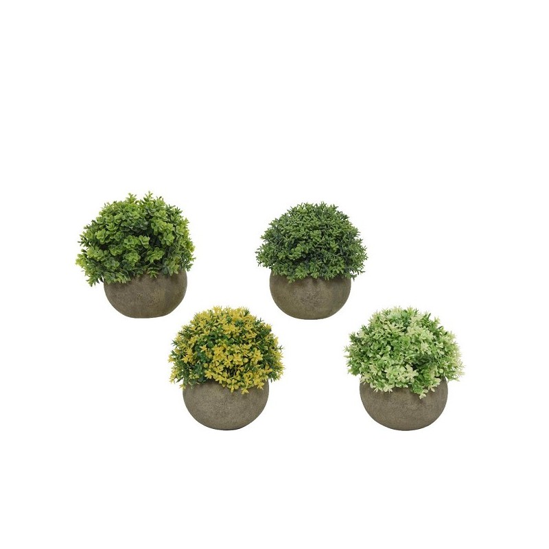 Decoris Kunstplant in pot dia12x13cm 3 assorti