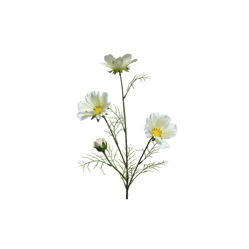 Decoris Kunstbloem Calliopsis polyester 17x17x64cm wit