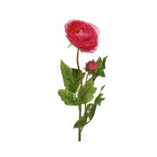 Decoris Kunstbloem Ranonkel bloem met knopje polyester 8x10x57cm roze