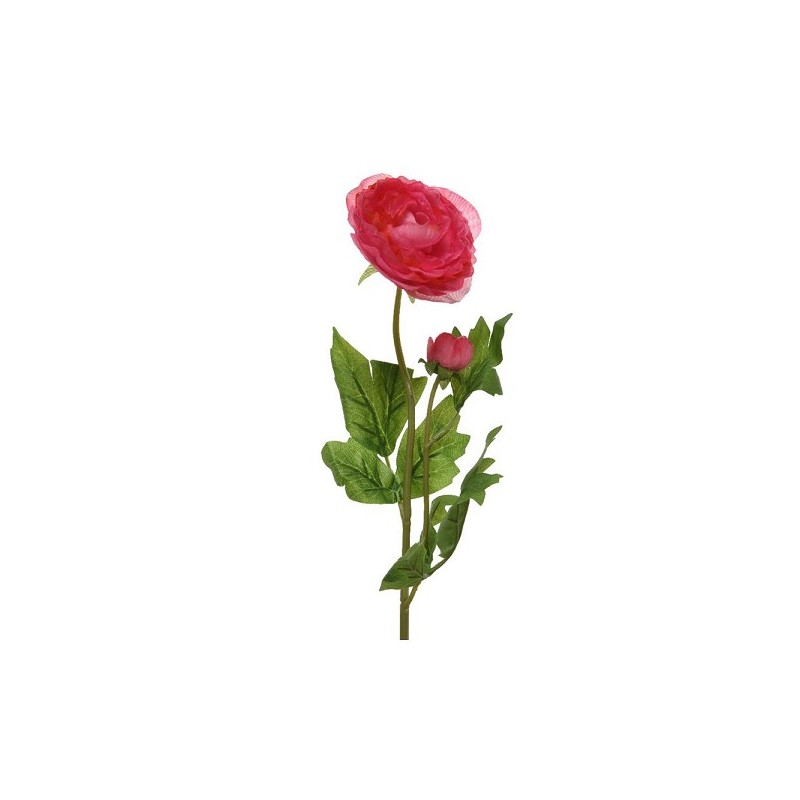 Decoris Kunstbloem Ranonkel bloem met knopje polyester 8x10x57cm roze